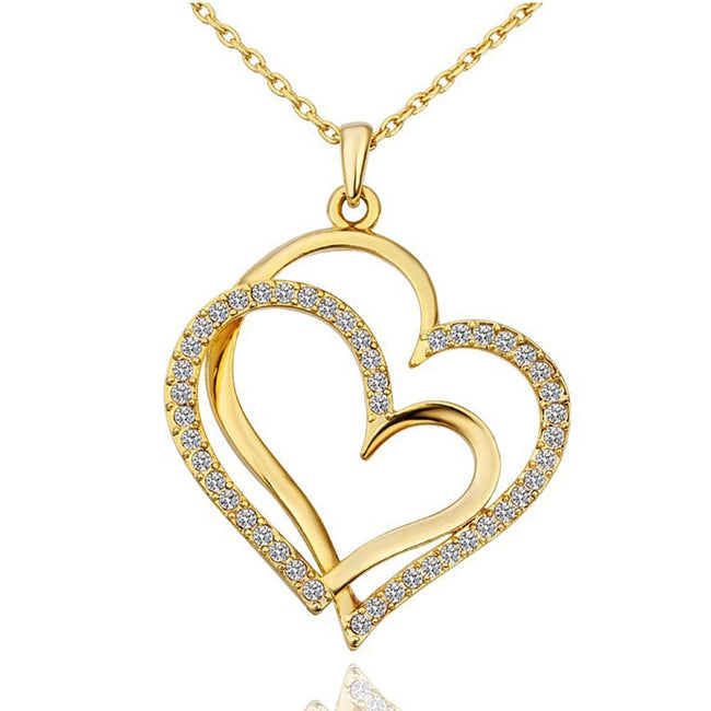 gold heart necklace with diamonds