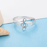 music note ring sterling silver