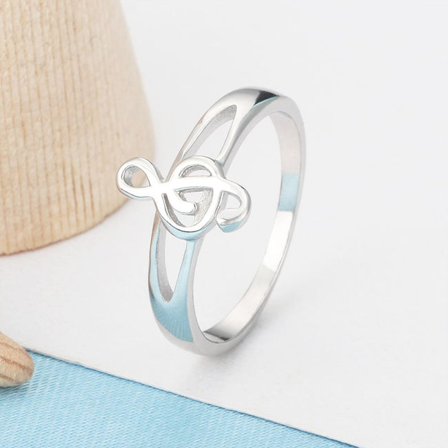 sterling silver music note ring