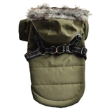 dog winter coats with harness hole