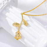 rose pendant necklace gold
