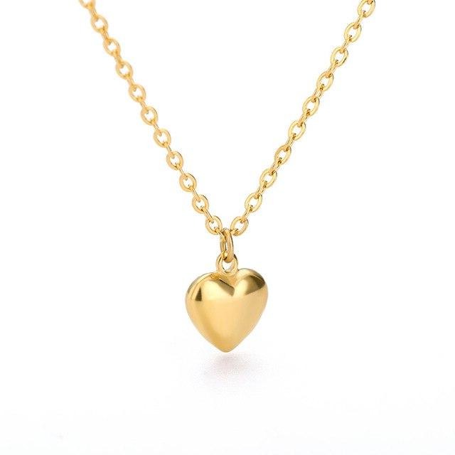 heart shaped necklace gold